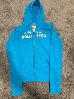 Hollister Y2K Bright Blue Zip-Up Hoodie